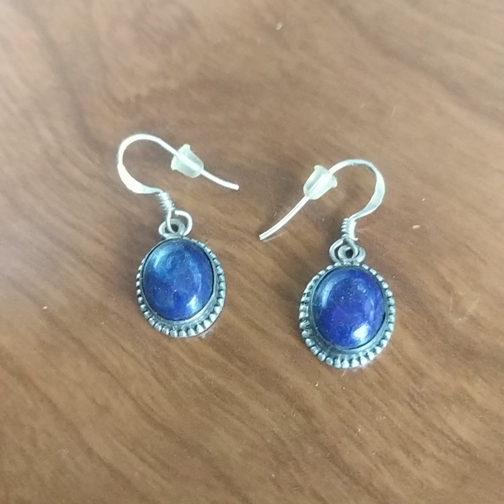 Vintage Lapis Lazuli Sterling Silver Earrings